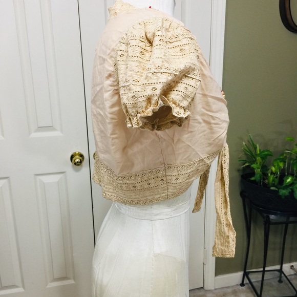 NO BRAND Bolero/Crop Top Tan with Beading Size S - Picture 4 of 7